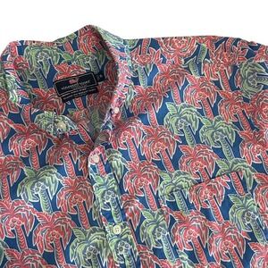 Vineyard Vines Classic Murray Tropical Palm‎ Tree Short Sleeve Button Shirt XL